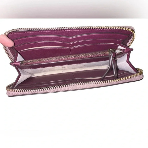 Kate Spade Long Zip Wallet Warm Pink Patent Leather - Picture 4 of 5